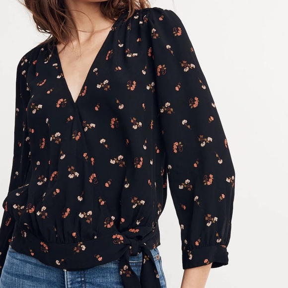 Madewell Tops - Madewell Wrap Top in Flower Toss L